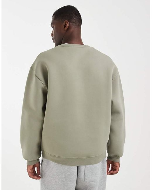 ASOS Green Oversized Crew Sweatshirt With Print for men