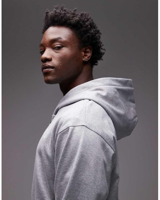 The North Face Gray Unisex Oversized Double Zip Logo Hoodie