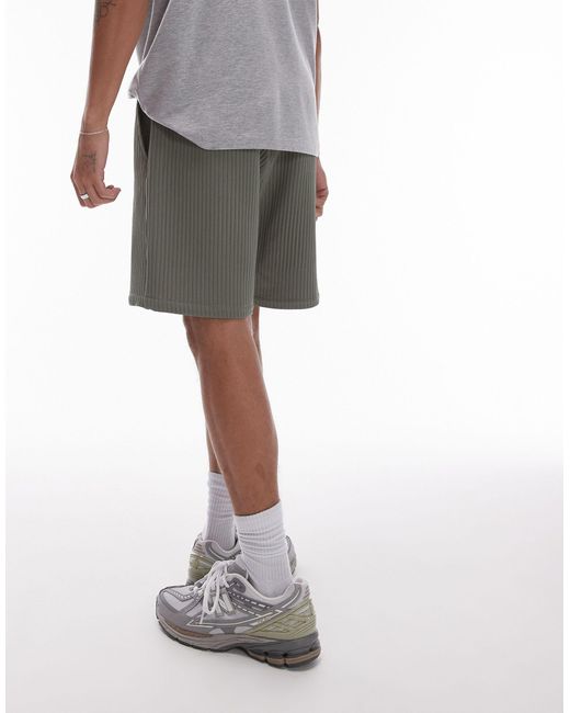 Pantalones cortos s plisados Topman de hombre de color Gray