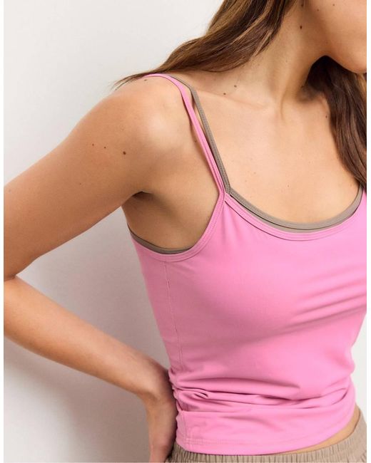 Stradivarius Pink Basic Tank Top