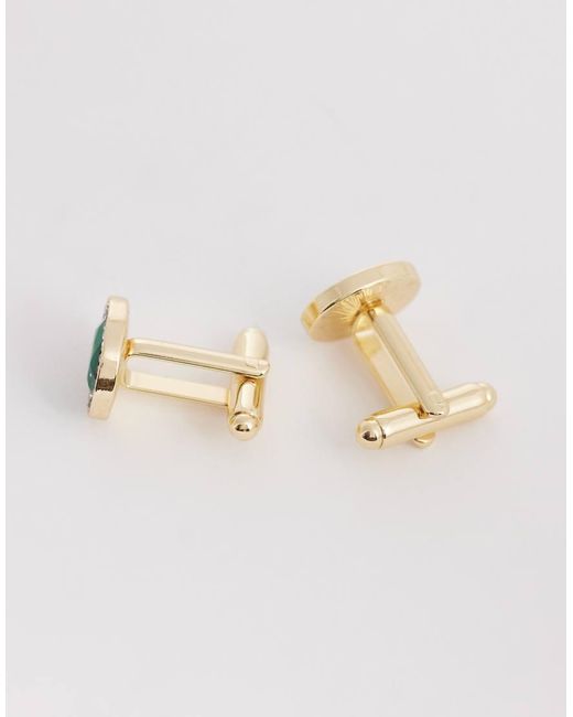 ASOS Green Emerald Stone Cufflinks for men