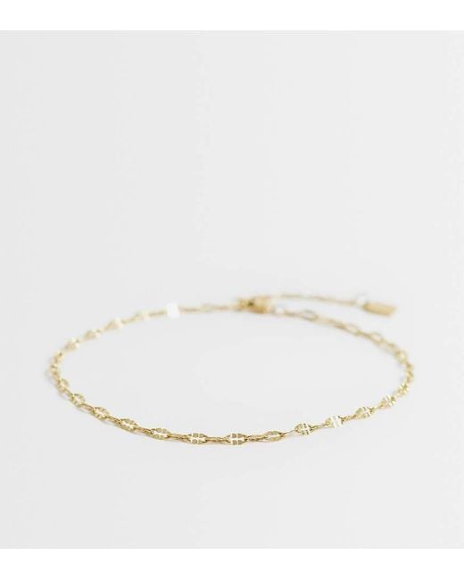 ASOS White Asos Design Curve Waterproof Stainless Steel Anklet With Paper-Chain Design