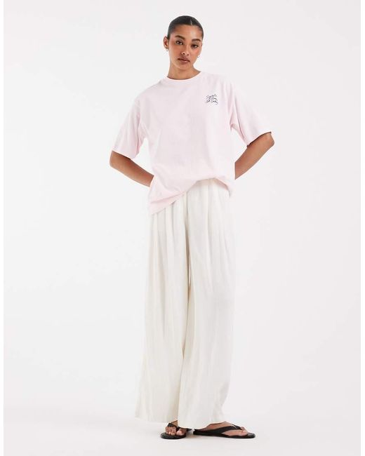 JJXX White Oversized T-shirt With Flower Back Print