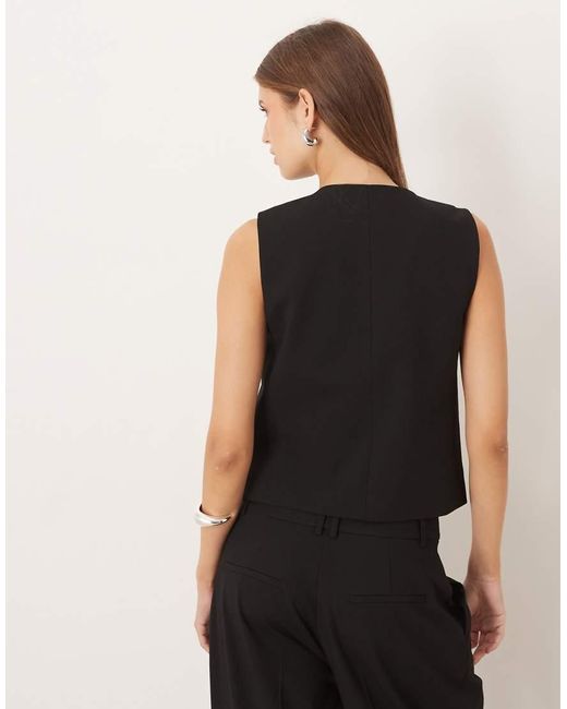 Mango Black Gabo Tailored Vest With Statement Buttons Co-ord
