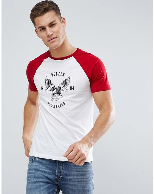 ASOS White X Need For Speed Raglan T-shirt With Eagle Print for men