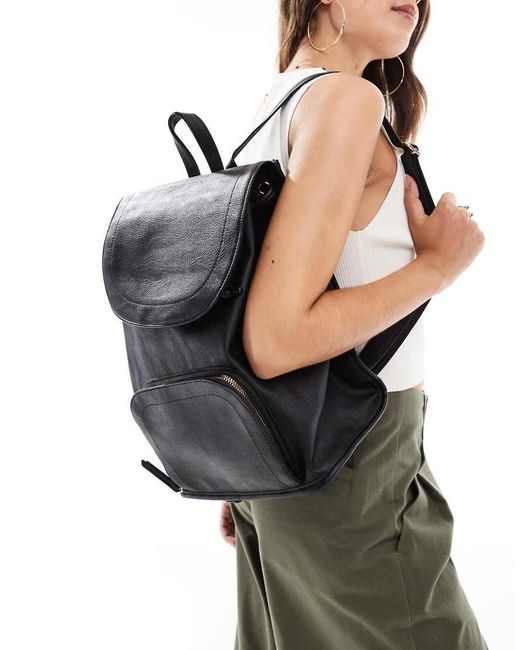 ASOS Zachte Rugzak Met Ritsvak Aan De Voorkant in het Black