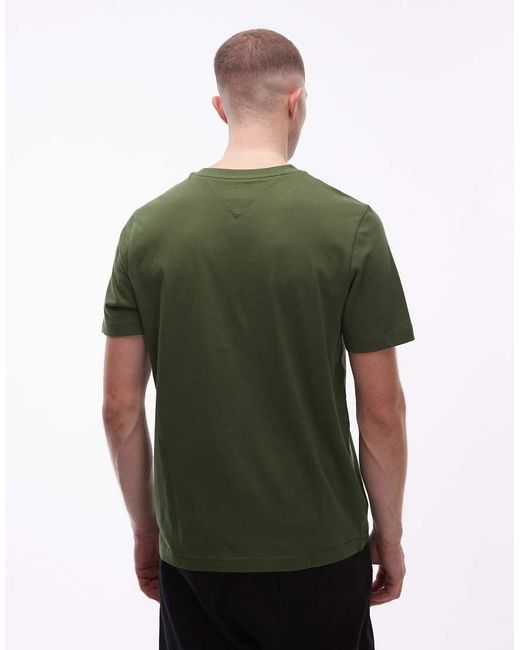Tommy Hilfiger Green Stacked Centre Logo T-shirt for men