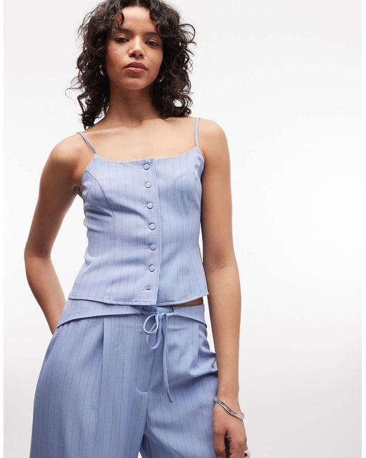 Collusion Blue Button Cami Top