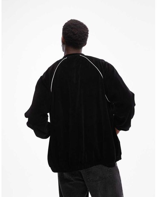 Felpa Oversize Nera di Topman in Black da Uomo