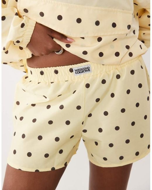 ASOS Natural Weekend Collective Co-Ord Runner Short With Woven Label