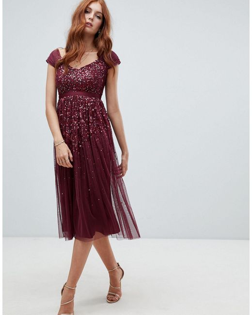 ombre sequin midi dress