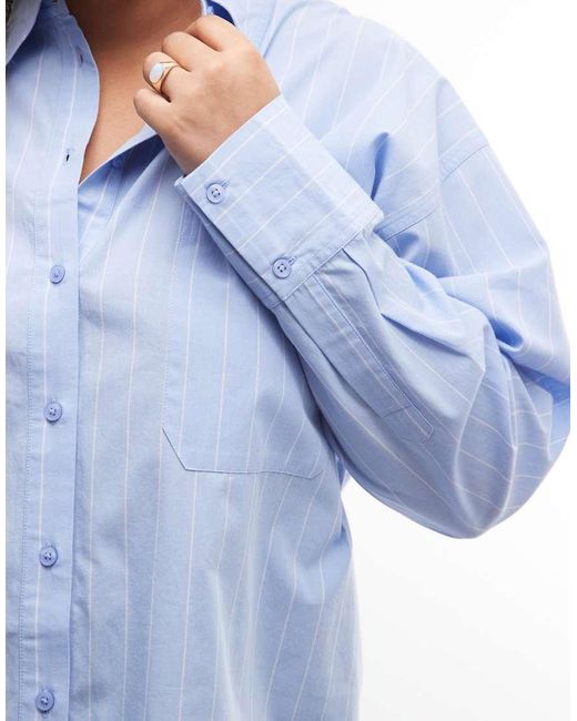 ASOS Blue Asos Design Curve Classic Cotton Shirt