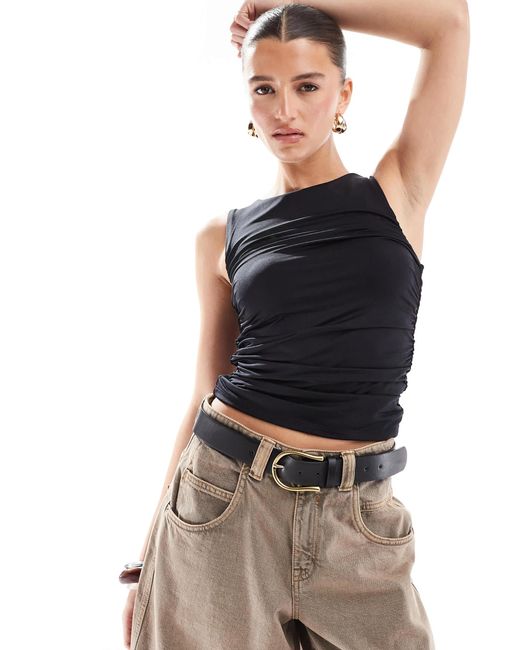 Stradivarius Blue – gerafftes tanktop