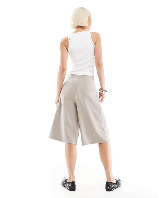 ASOS Natural – weit geschnittene bermudashorts aus jersey-twill