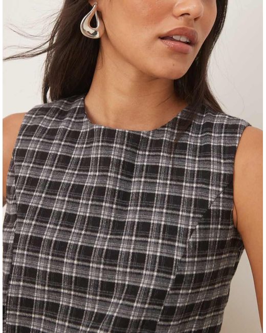 Threadbare Multicolor Sleeveless Mini Dress With Check Print