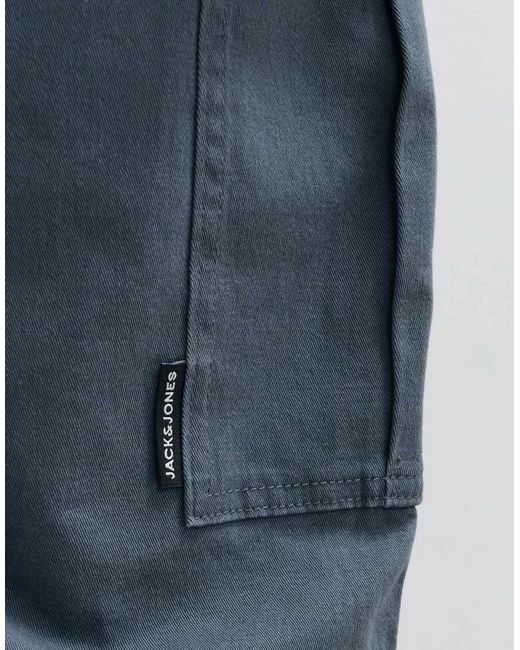 Jack & Jones Blue Straight Cargo Trousers for men