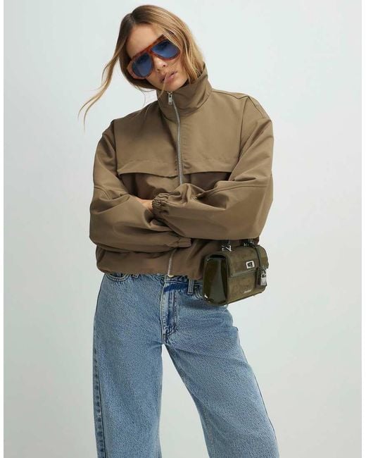 River Island Blue Khaki Lightweight Zip Through Jacket