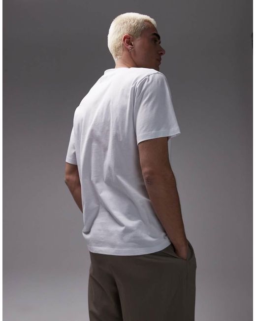 Topman White T-shirt With Antonio's Bar Raised Print for men