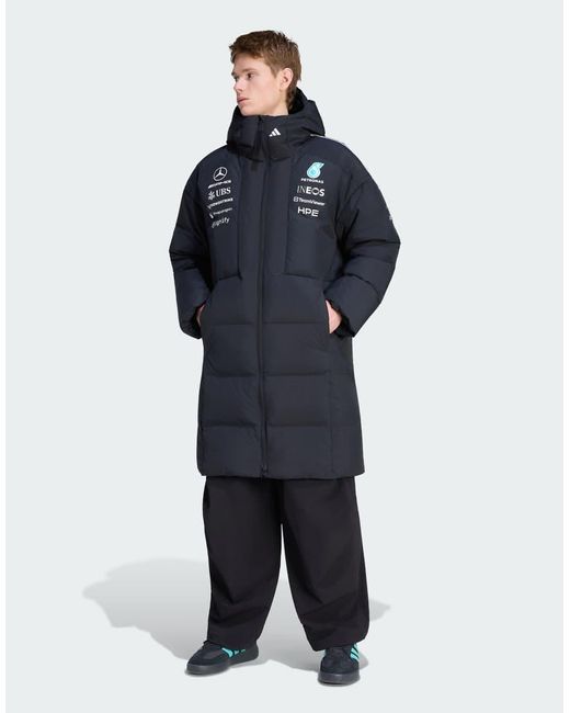 Adidas Originals Blue Mercedes - Amg Petronas Formula 1 Team Engineers Winter Jacket for men