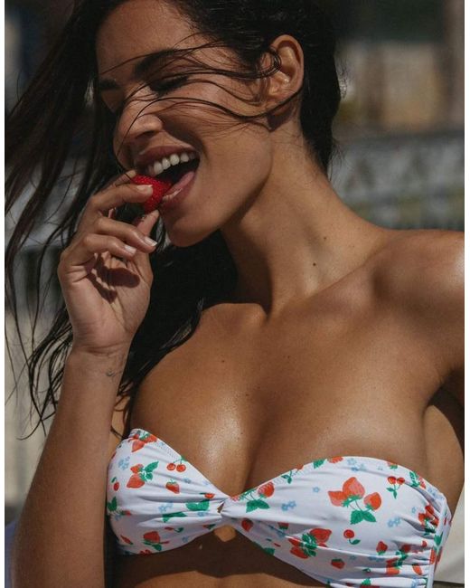 Bright Swimwear Black Nia Berry Bliss Twisted Bandeau Bikini Top