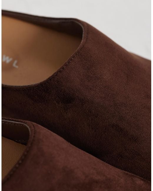 SEQWL Brown Simba Faux Suede Clogs