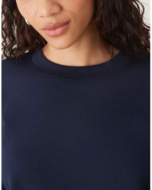 ASOS Blue Interlock Oversized Crew Neck Top