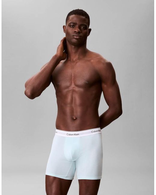 Calvin Klein Blue Icon Cotton Stretch 5 Pack Boxer Briefs for men