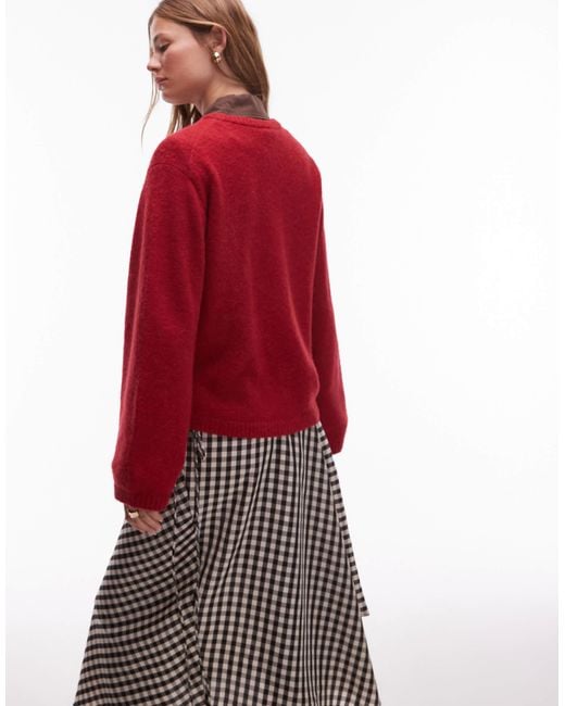 & Other Stories Red Supersoft Alpaca And Wool Sweater With Wide Sleeves