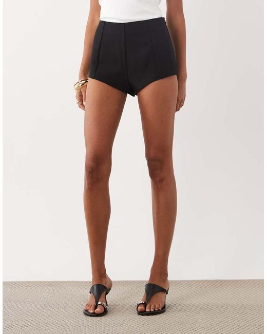 Miss Selfridge Black Tailored Knicker Short