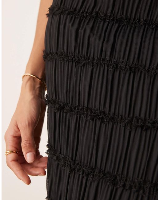 Gina Tricot Black Co-ord Shirred Maxi Skirt