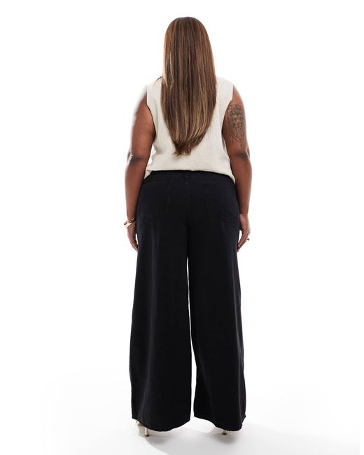 ASOS White Asos Design Curve Wide Leg Jeans