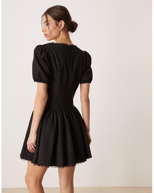Glamorous Black Dropped Waist Mini Dress