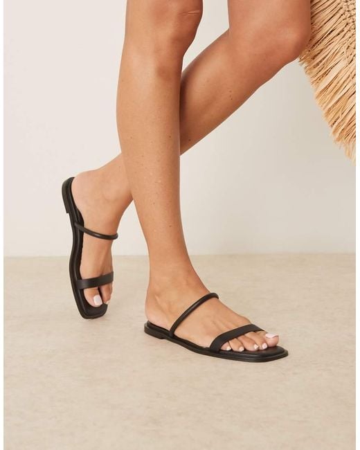 Calvin Klein Natural Flat Double Strap Sandals