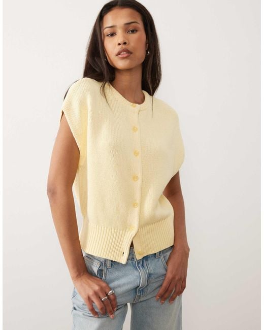 ASOS Natural Button-through Relaxed Tank Top