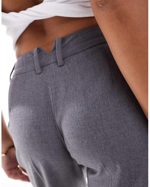 ASOS Blue Petite Tailored Slim Straight Trousers