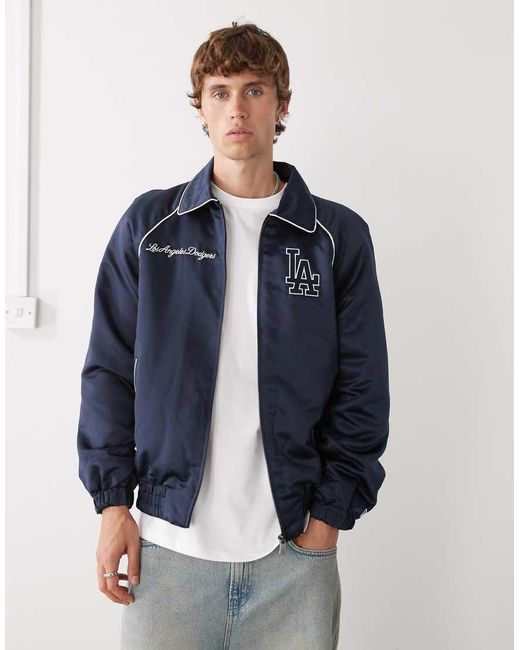 KTZ Blue La Dodgers Varsity Bomber Jacket for men