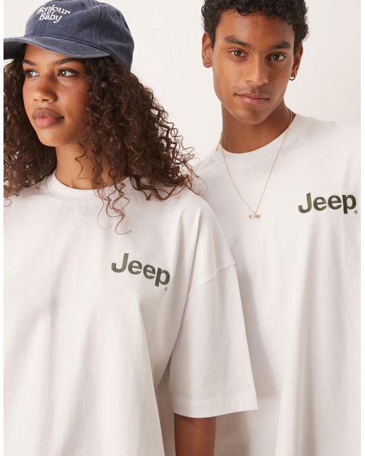 ASOS Natural Unisex Oversized License T-shirt With Jeep Prints