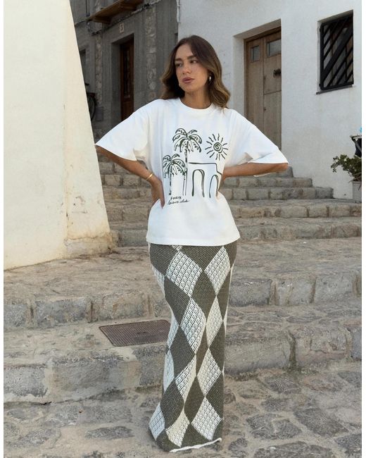 4th & Reckless White X luana barron – oversize-t-shirt aus baumwolle