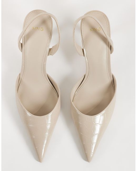 Mango Natural Heeled Pointed Slingback