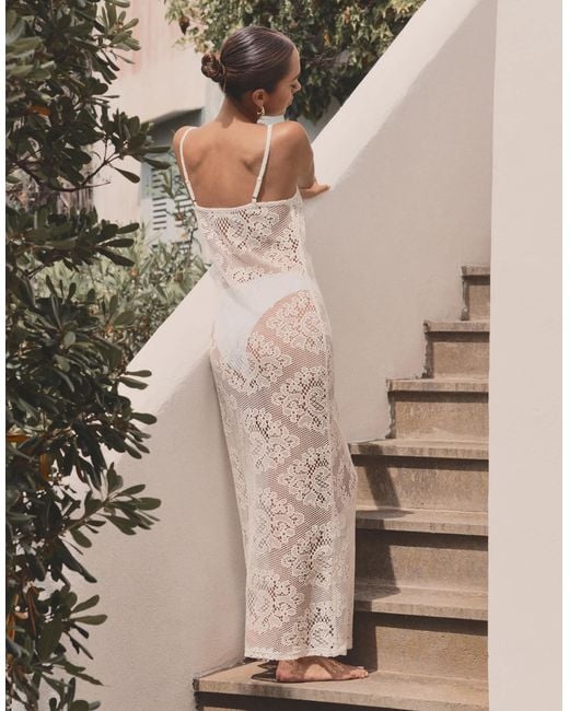 4th & Reckless Natural X Luana Barron Agnes Crochet Maxi Beach Dress