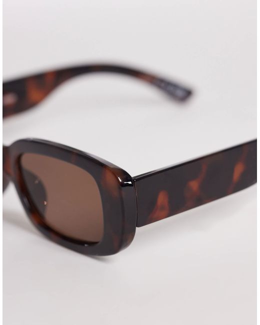 Gina Tricot Brown Slim Rectangular Sunglasses