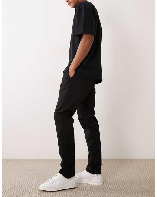 Mango Natural Cotton Rich Regular Fit Pleat Front Trousers for men