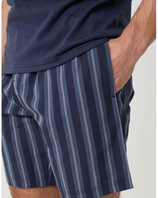 Threadbare Blue Stripe Short Pyjama Set for men