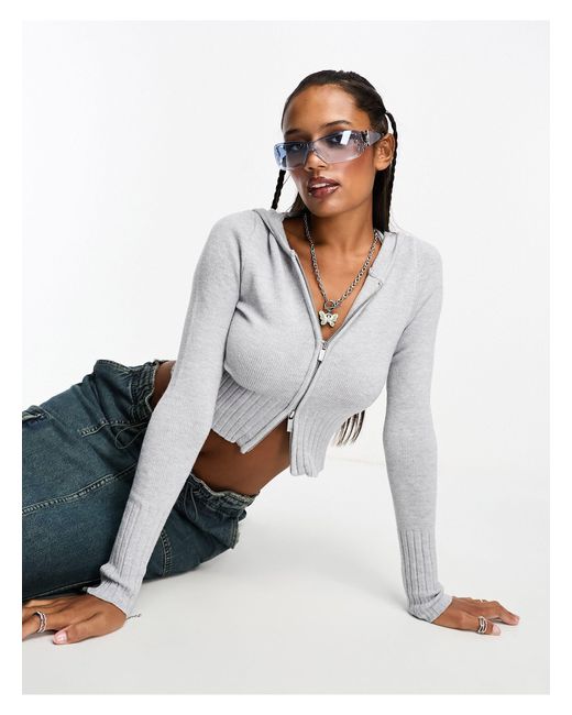 Cotton On White Cotton On Soft Fitted Zip Up Cropped Hoodie