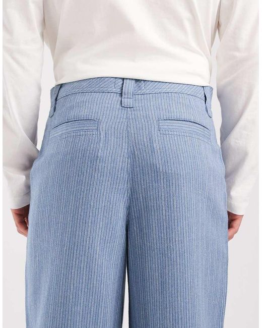 ASOS Blue Loose Straight Leg Pants for men
