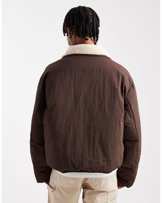 ASOS Brown Borg Lined Puffer for men