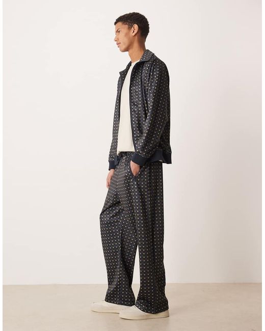 House Of Sunny White Co-Ord The Benny Geo Printed Tracksuit Bottom for men