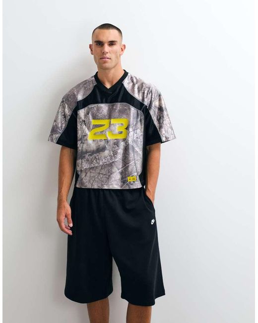 Nike Blue Real Tree 23 Logo Print Oversized Top for men