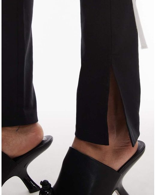 Leggings Negros Con Abertura Lateral Y Bajo Acampanado De Bengalina De ASOS de color White