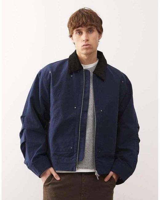 Adidas Originals Blue Premium Essentials Bomber Jacket for men